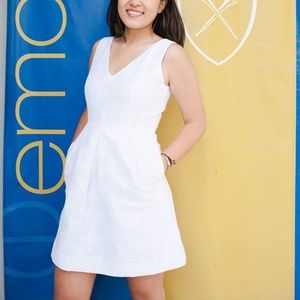 Jcrew White shift dress with pockets size 4